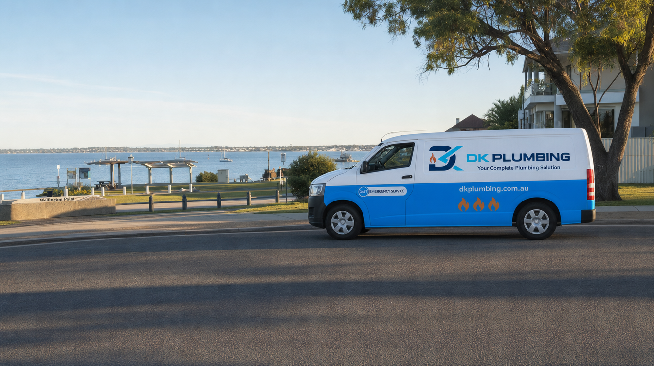 DK Plumbing signwritten service van — your local Wellington Point plumber and gas fitter